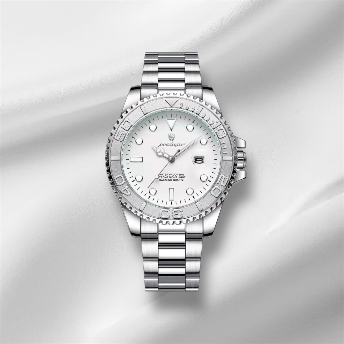 Montre Homme Luxe POEDAGAR – Acier Inoxydable