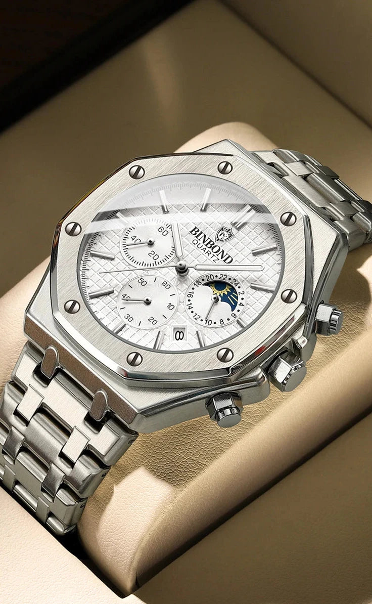 Montre Homme Luxe Chronographe – Acier Inoxydable